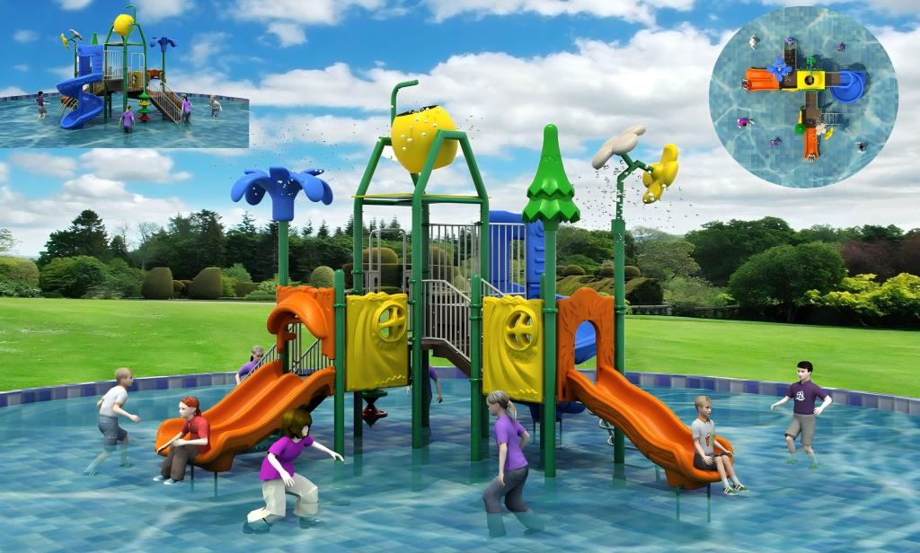 swimming pool for kids and water slide