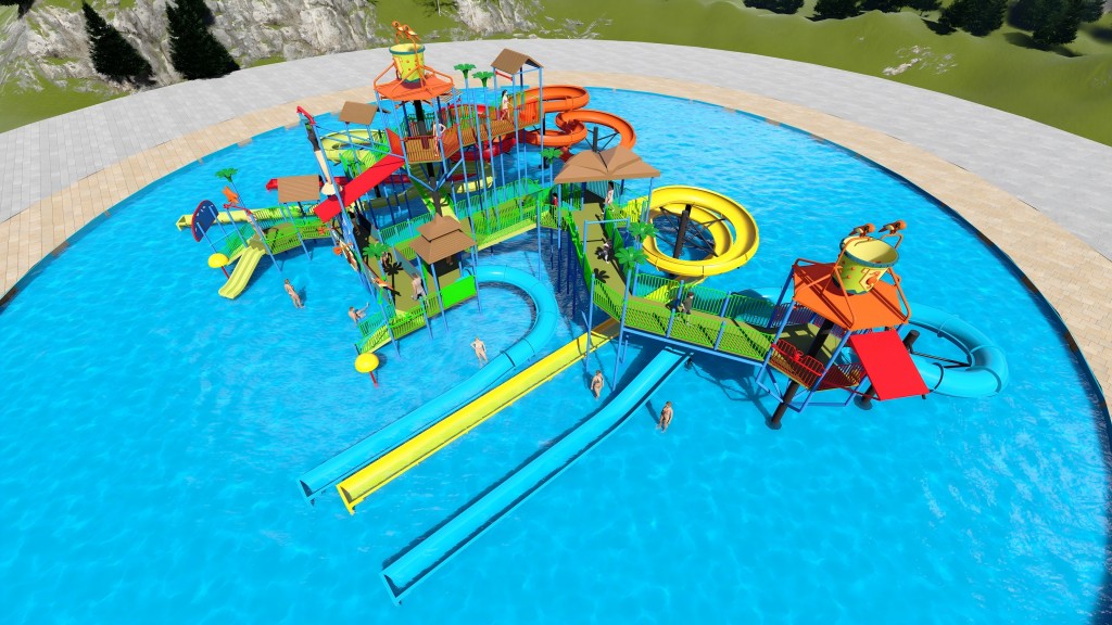 Schwimmbadrutsche für Erwachsene