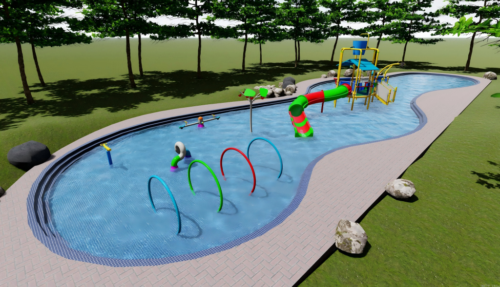 swimming pool water slide