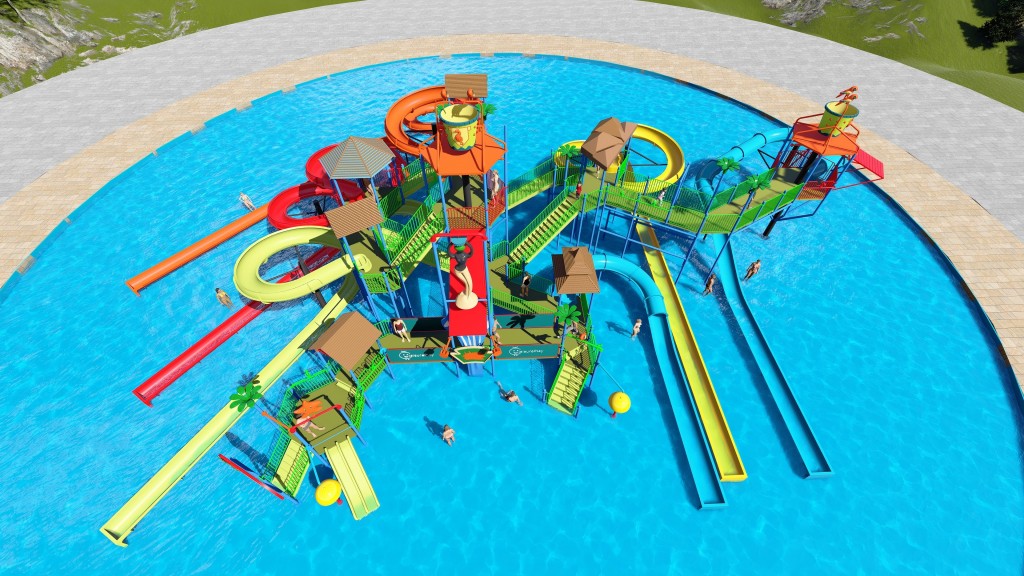 Wasserspielplatzrutschen zu verkaufen