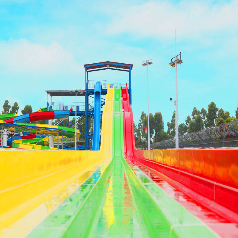 Rainbow racing water slides