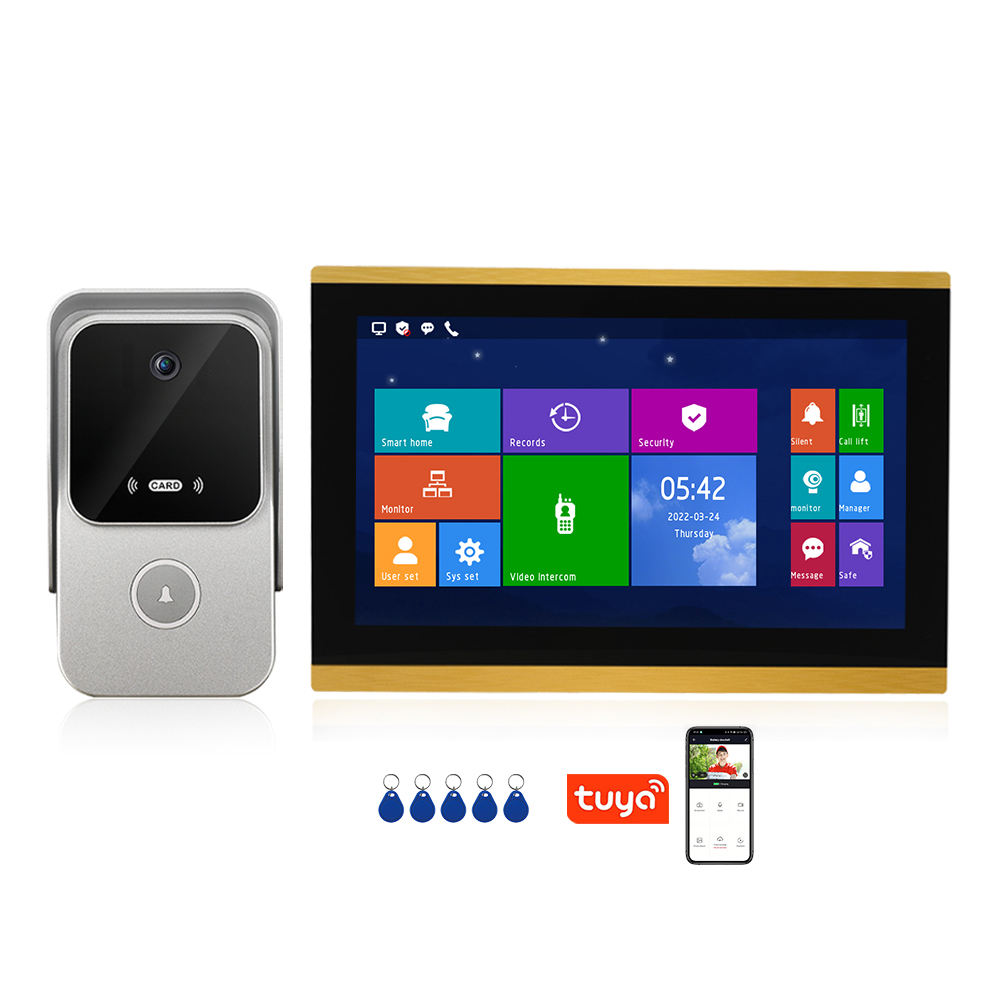 IP Night Vision Door Phone Video Intercom System 7 Inch Screen Home Video Intercom