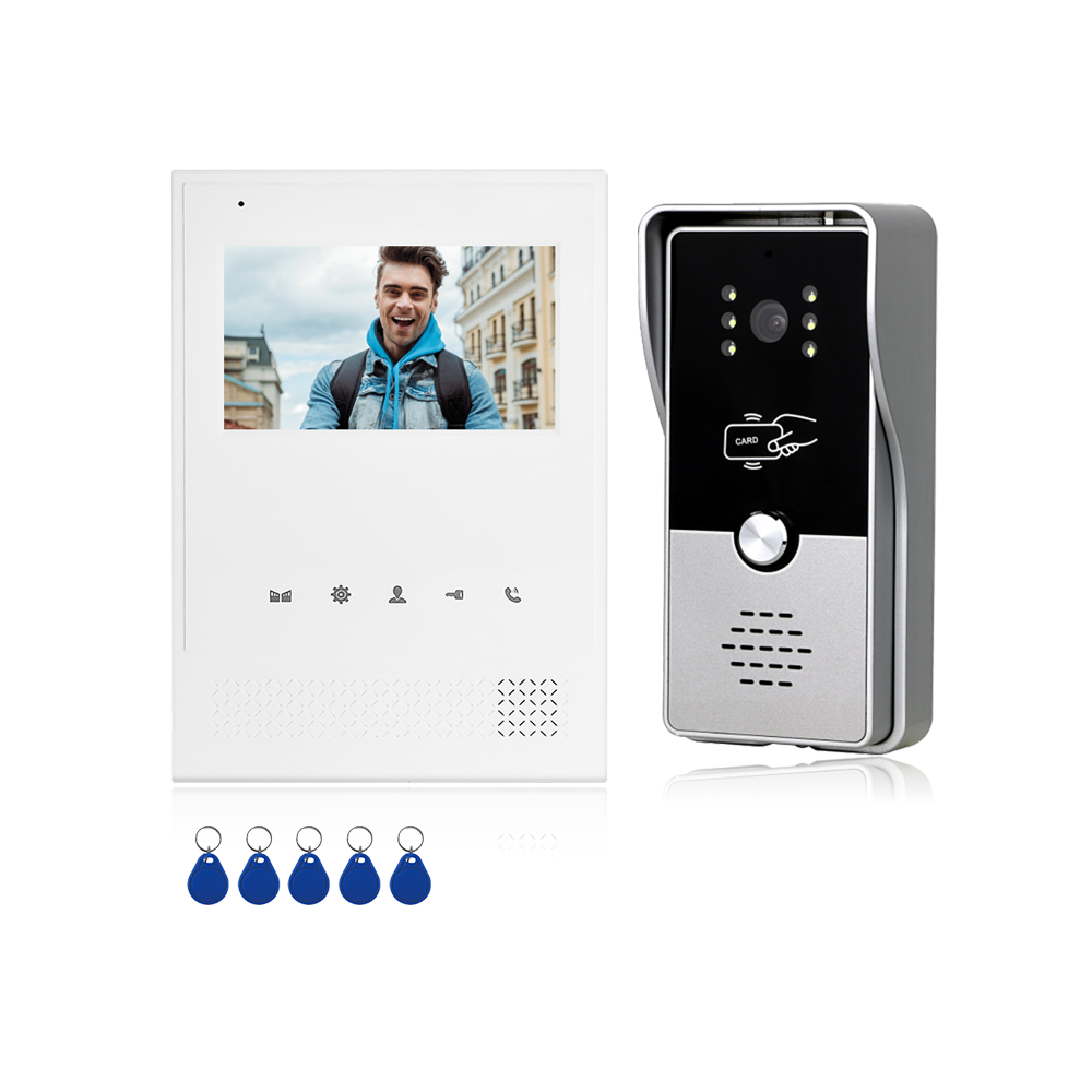 Video Door Phone Intercom System with 4.3 Inch Monitor