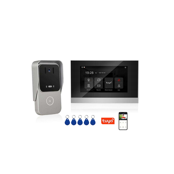 2 Wire Intercom with Tuya Smart App Analog Wired Indoor Monitor Digital Doorbell
