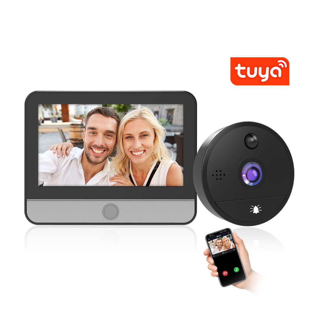 8000mAh li-battery Tuya Smart WiFi Peephole Camera Doorbell
