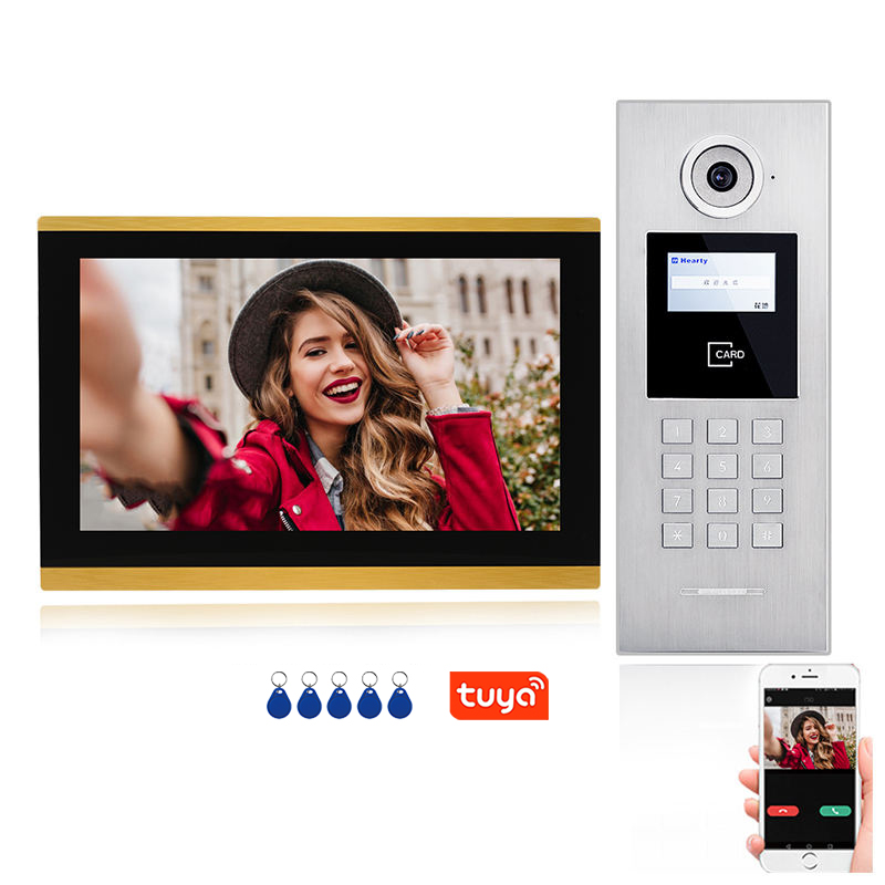 VIDEW 10.1 inch Multiunit 6 Flat Smart Wifi Video Doorphone Touch Sreen Android Video Door Bell Building Intercom System