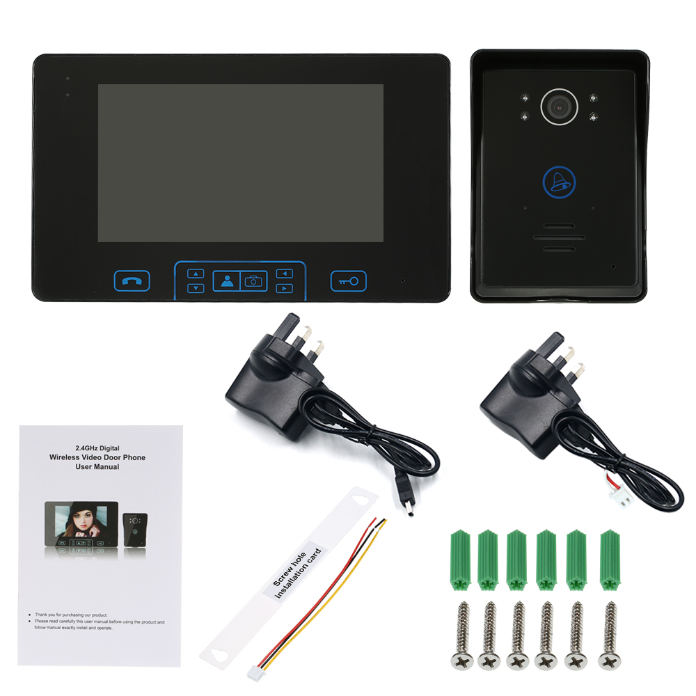 2.4GHz Wireless Video Doorbell Intercom System Large Coverage Camera Door Phone