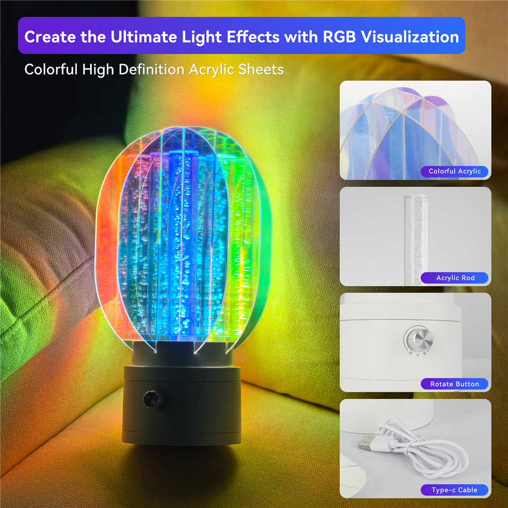Lampe de bureau créative Aurora, lampe rotative avec gradation, superbes détails aurores (3)wre