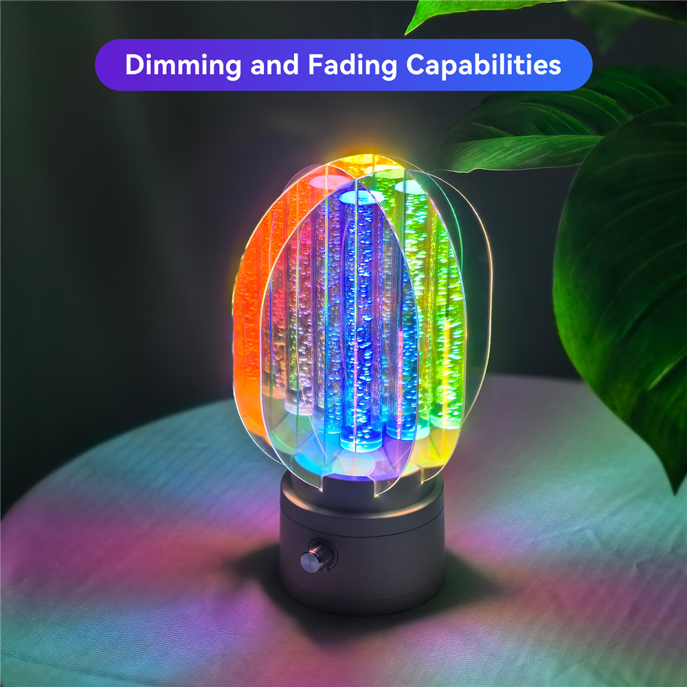 Lampe de bureau créative Aurora, lampe rotative avec gradation, superbes détails aurores (5)yto