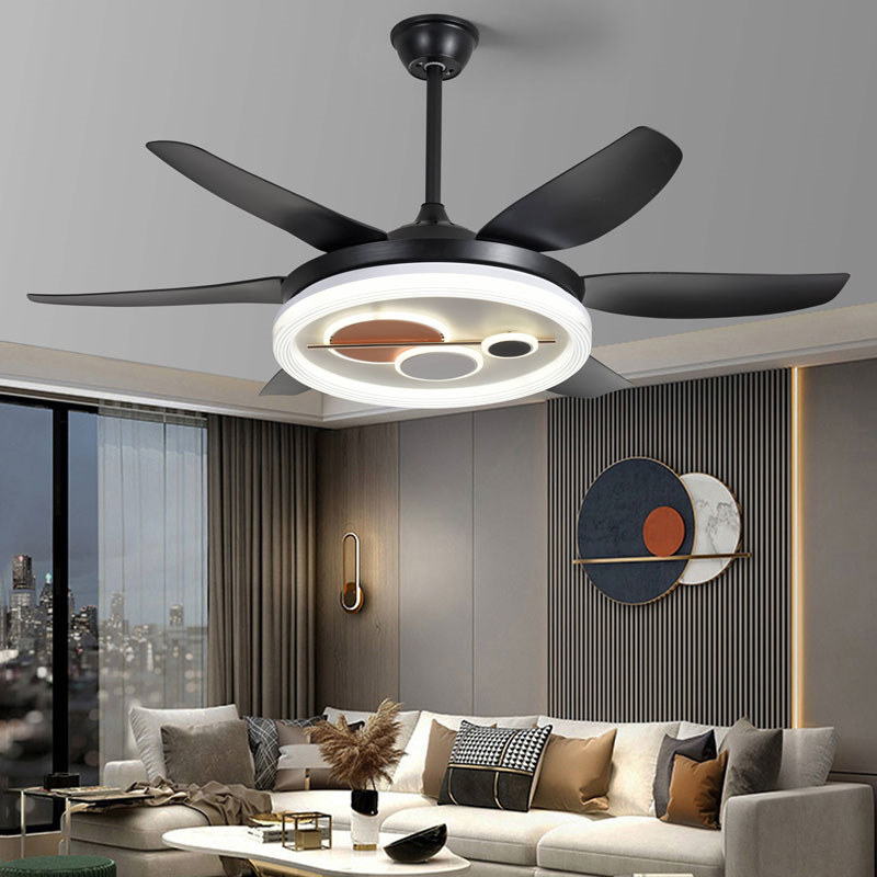 New European Six-Leaf Fan Lamp Living Room Bedroom065g6