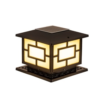 New Chinese Flat Top Chinese Word Outdoor Waterproof Solar Pillar Lamp