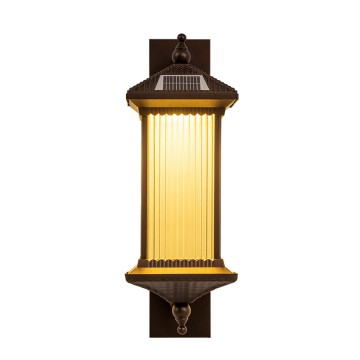 New Chinese Style Changhong Glass Outdoor Waterproof Solar Wall Lamp