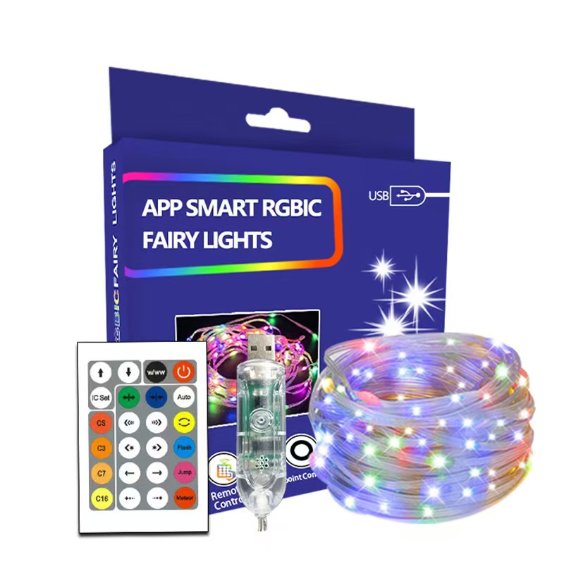 Illusie Kleur Lederen Draad Licht Bluetooth Geluidsreactieve Ritmische Punt Controle Galopperende LED Lichtsnoer Kerstsfeer Kleurverlichting 5-20 Meter Kleurendoos (5).jpg
