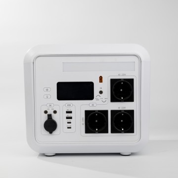 Portable outdoor mobile power bank with 600W lithium ion battery pack and foldable handle