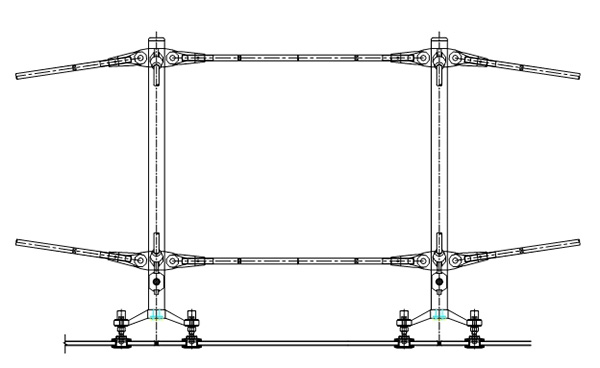 Steel truss point supported