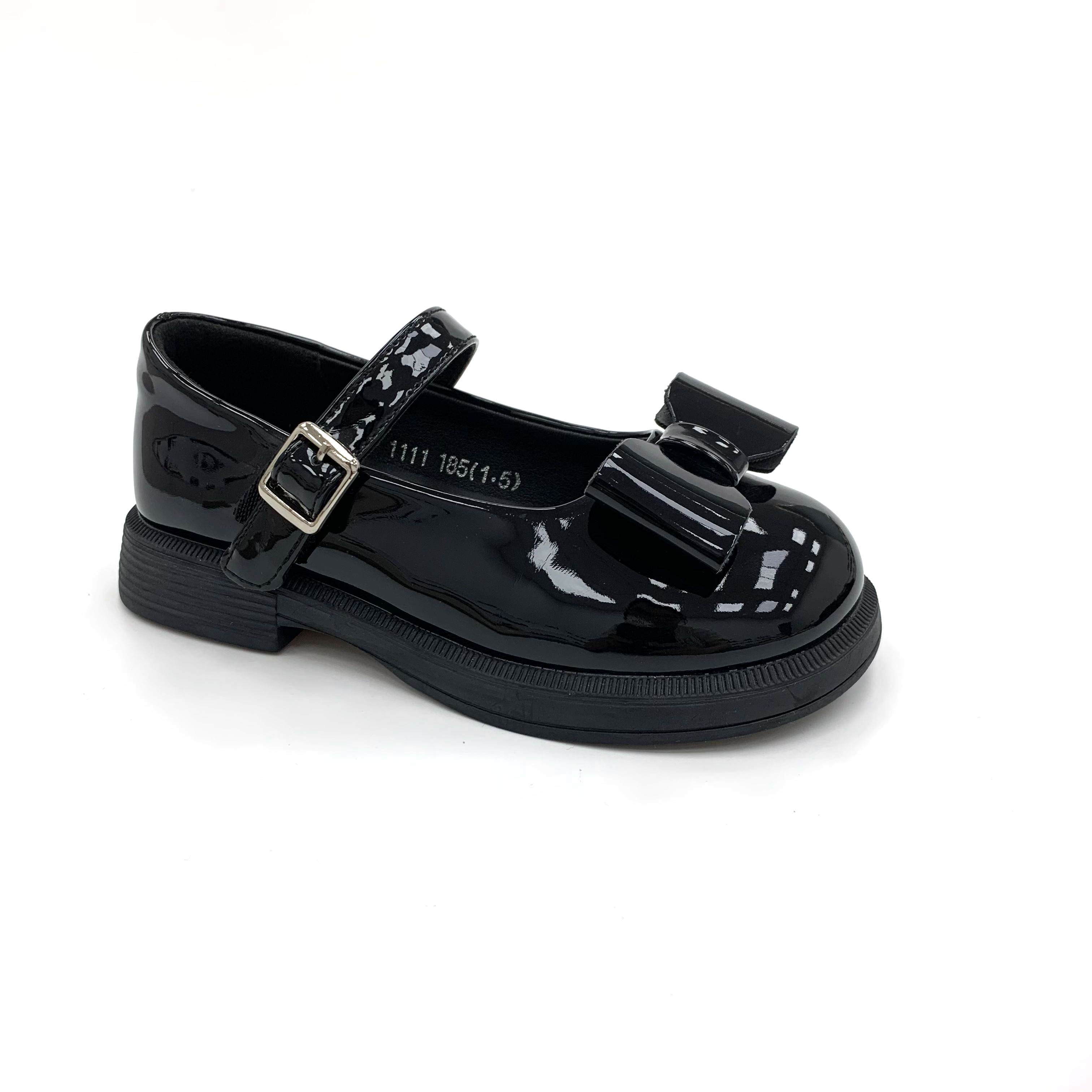 Girls' Elegant Bow Leather Shoes - Stylish...