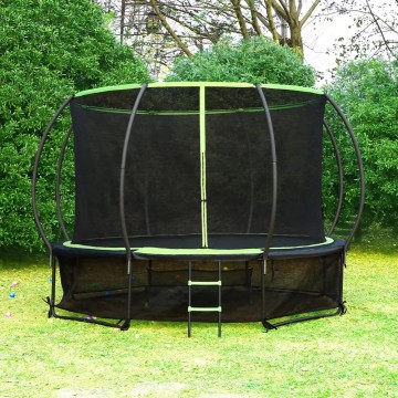 Funjump Custom 6-16FT Outdoor Round Trampoline with Safety Net and Ladder