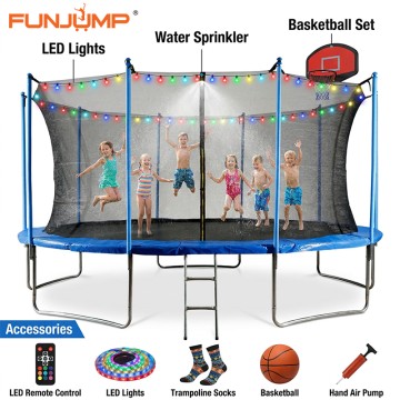Funjump 8FT 10FT 12FT Recreational Trampoline Panggawas para sa mga Bata ug mga Hamtong