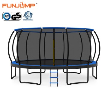 Giaprubahan sa Funjump ASTM 12FT 14FT 16FT nga mga Outdoor Trampoline para sa mga Bata nga adunay Basketball Hoop