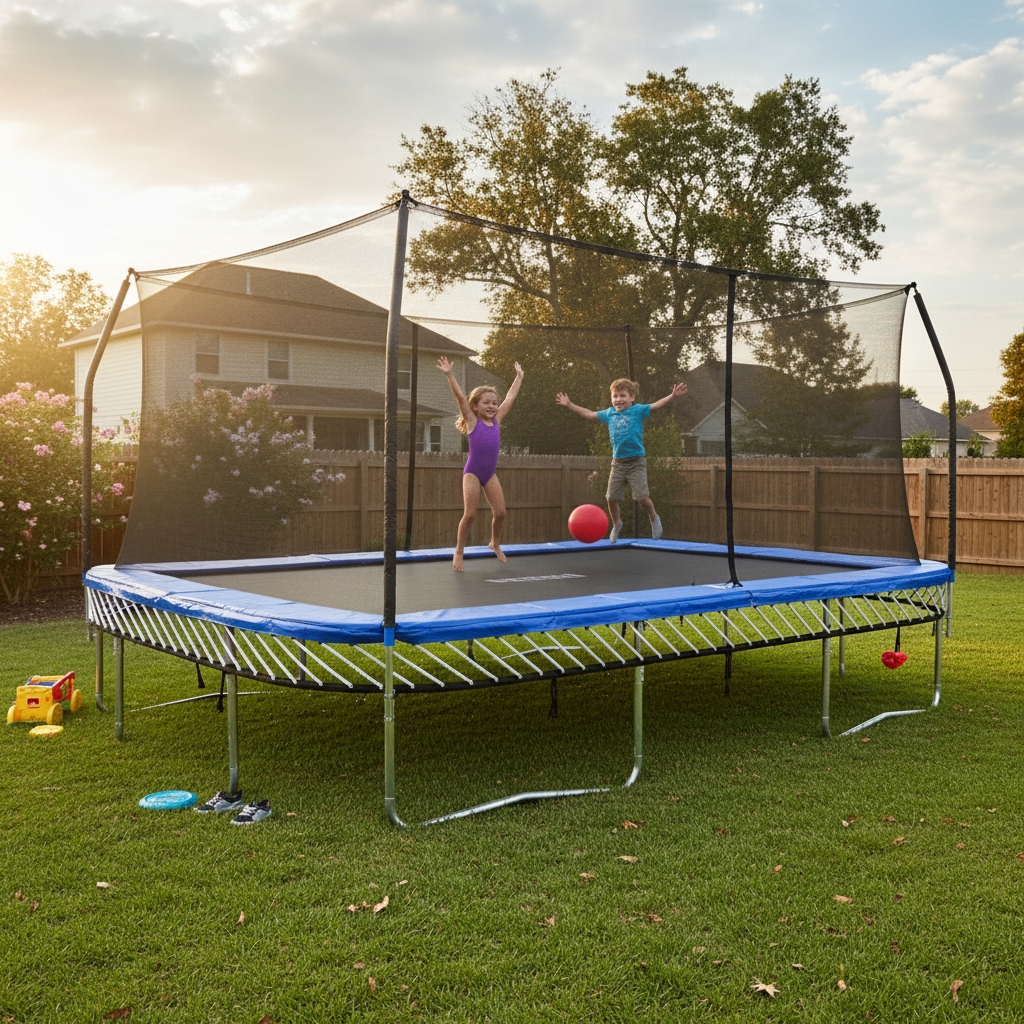 Gymnastic Trampoline For Outdoor Backyard Play