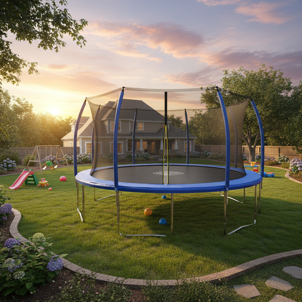 Large Trampoline For Outdoor Backyard Play