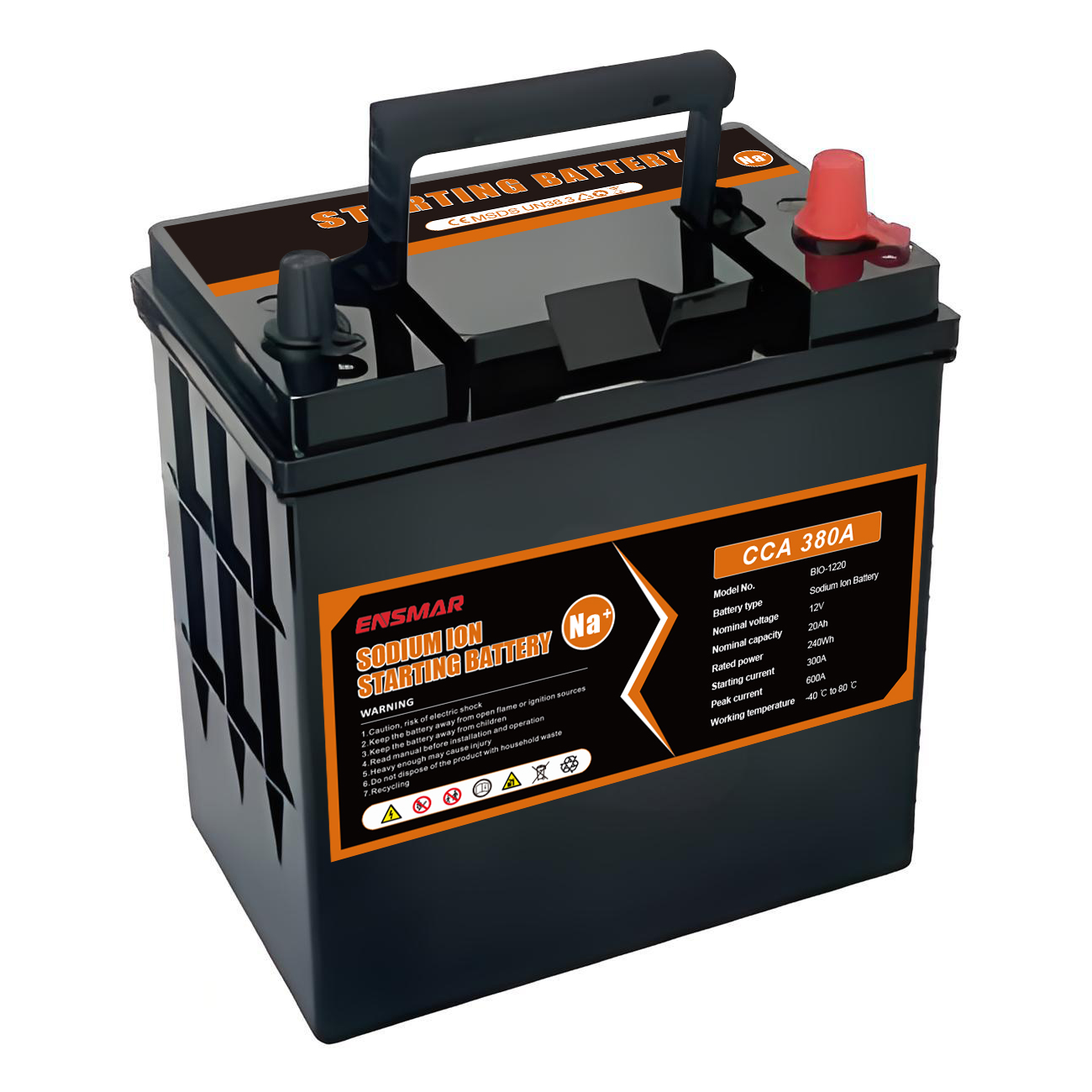 JIS 20Ah 380A CCA 197L×128W×220TH(mm) แบตเตอรี่สตาร์ทรถยนต์ 12V โซเดียม 36B20 แบตเตอรี่รถยนต์ขนาดเล็ก YBX5054