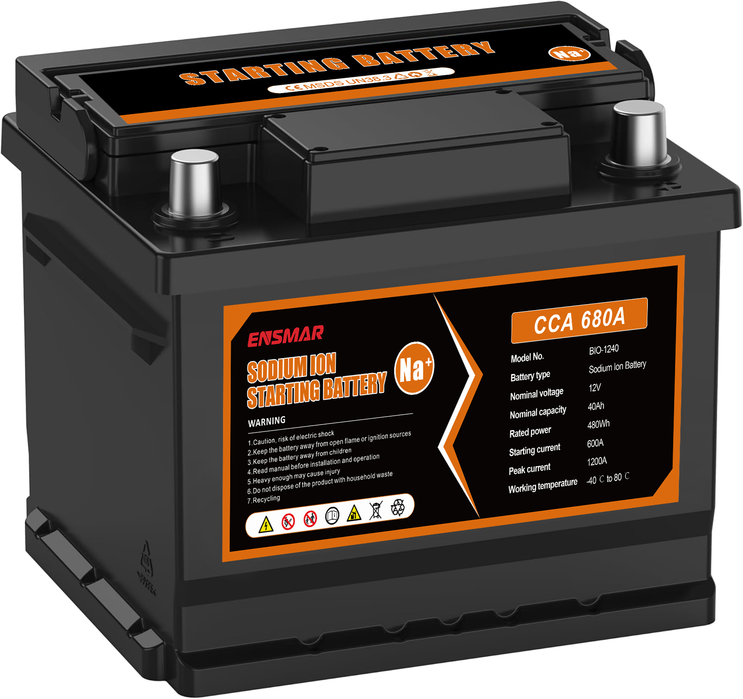 mao Custom 12V 40Ah 710A CCA 206Lx175W x175H(mm) maintenance free