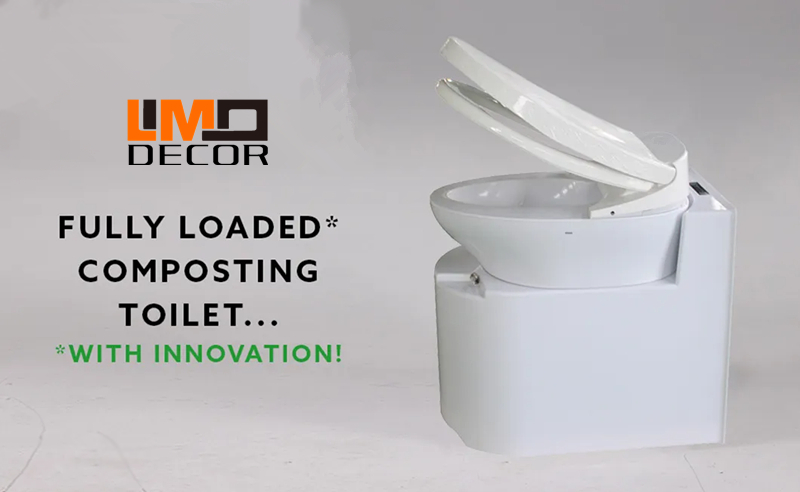 Biodegradable waterless composting RV toilet