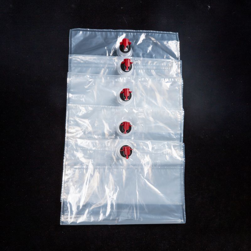 Wine aseptic bib bag with butterfly valve Red Wine Valve Bag transparent aluminum packaging bag for water juice coffee oil aseptic bag in box with spout