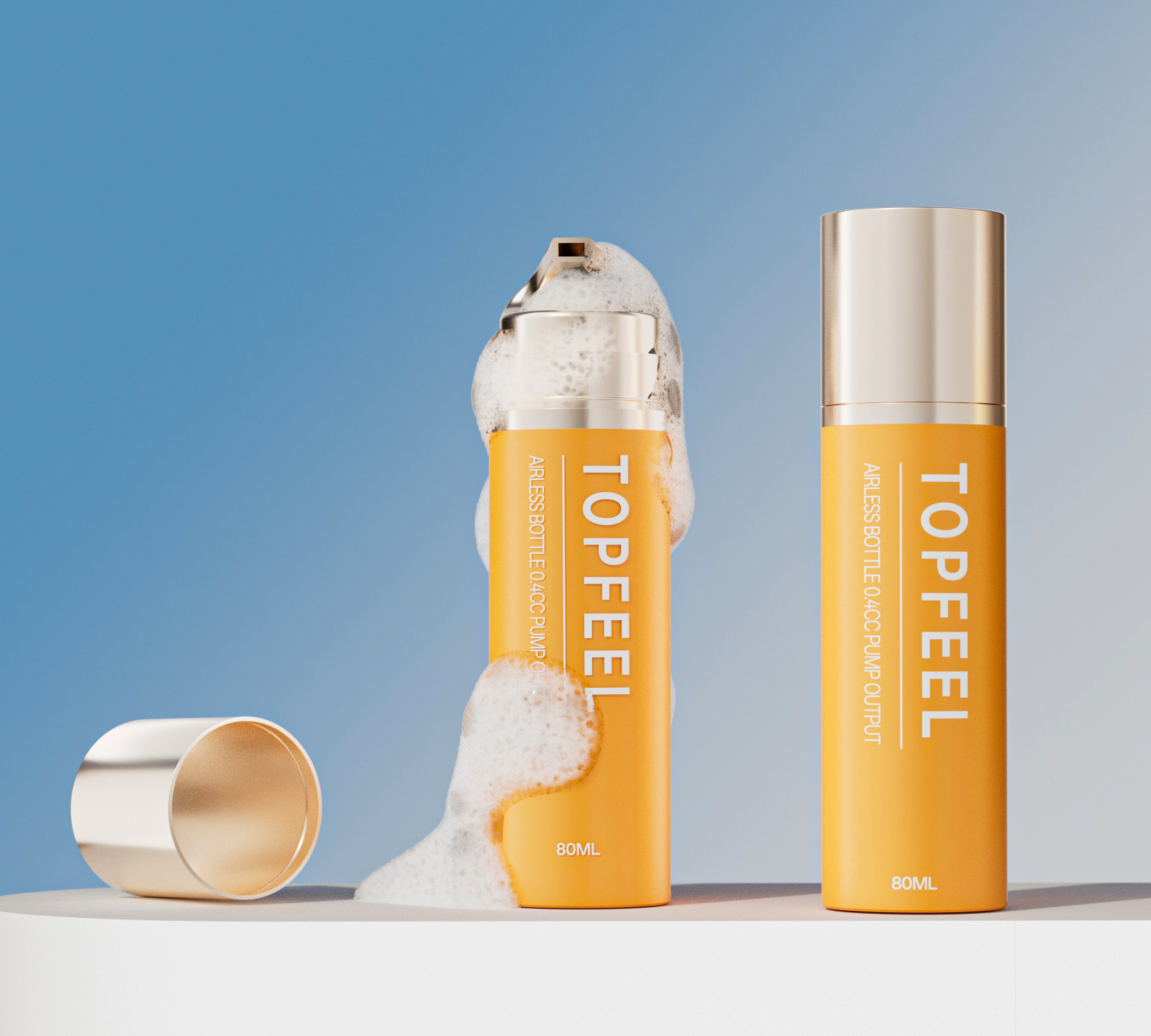 Foam bottle with foam
