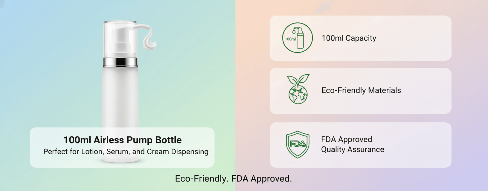 Three Reasons To Choose 100ml Airless Pump Bottle