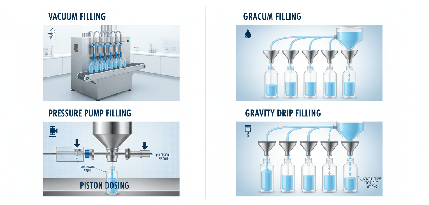 Four Filling Methods For 15Ml Airless Bottles