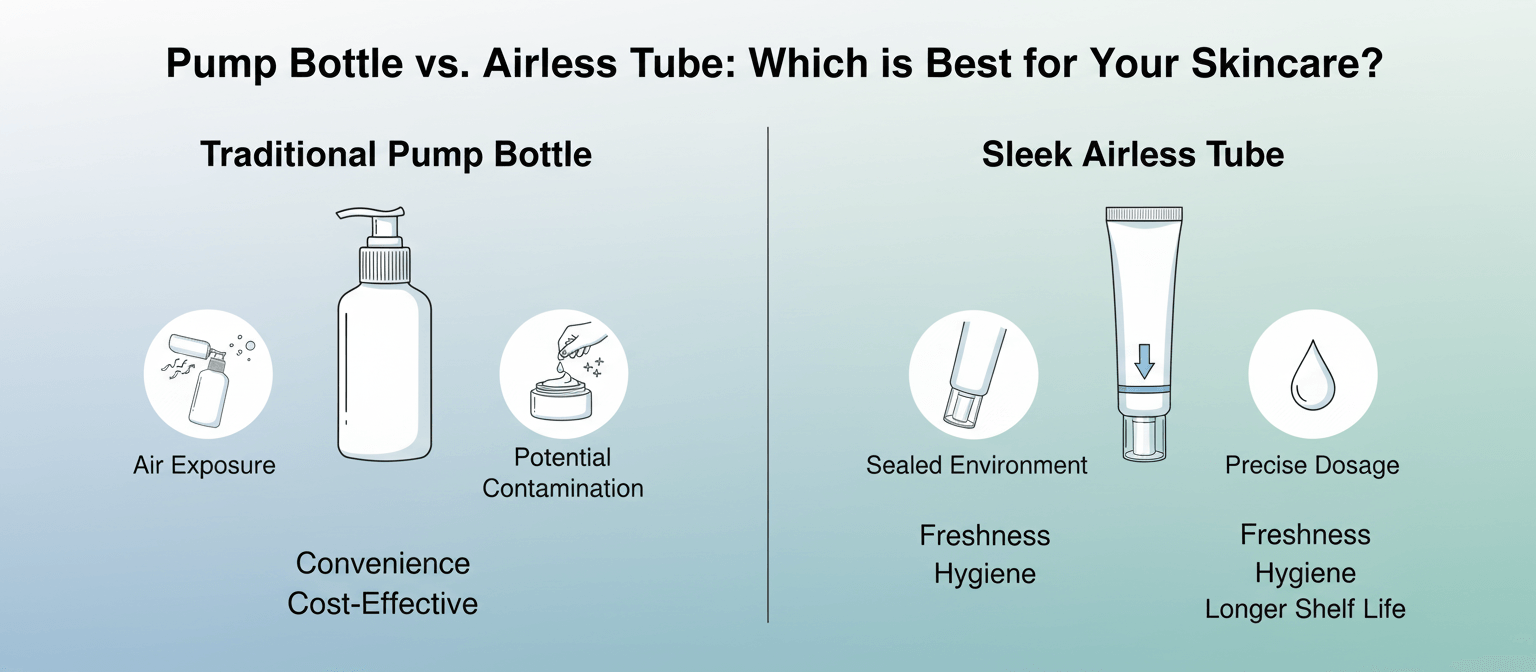 Pump Bottle Vs Airless Tube For Skincare