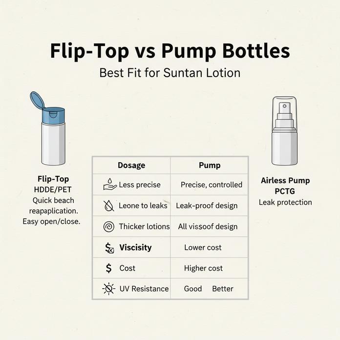 Flip-Top vs Pump Bottles: Which Fits a Suntan Lotion Formula?