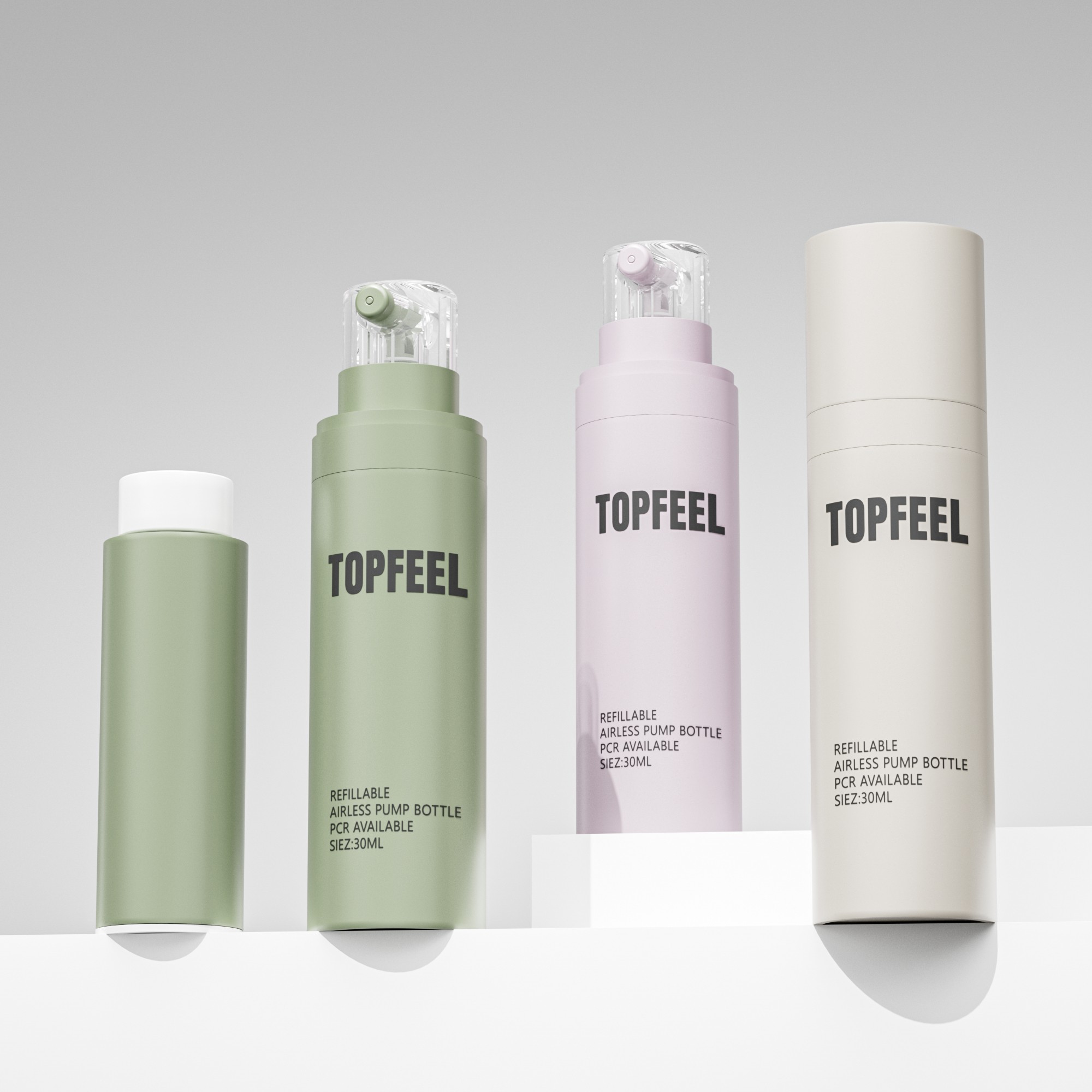PA148 Suction Airless Pump Bottle Skincare Packaging Wholesales