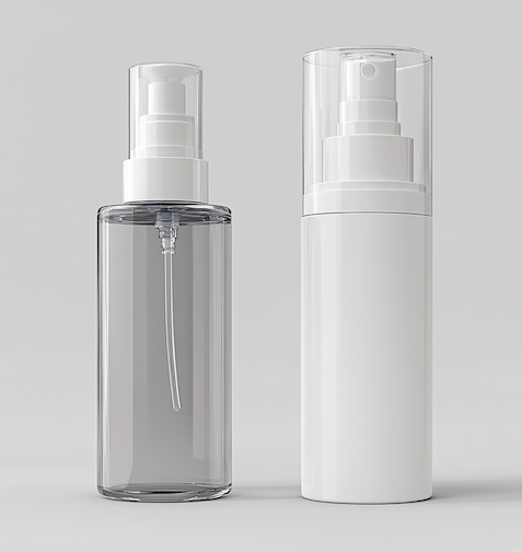 A side-by-side comparison of a traditional pump bottle and an airless bottle, showing how the airless bottle prevents air exposure.png