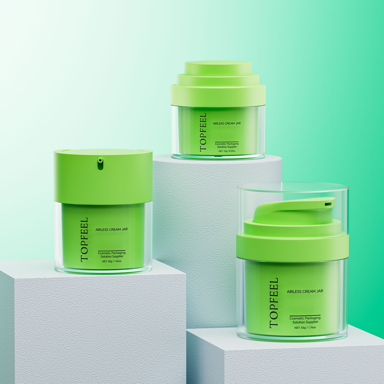 PJ10B-1 Refillable Airless Cream Jar with Different Press Pump