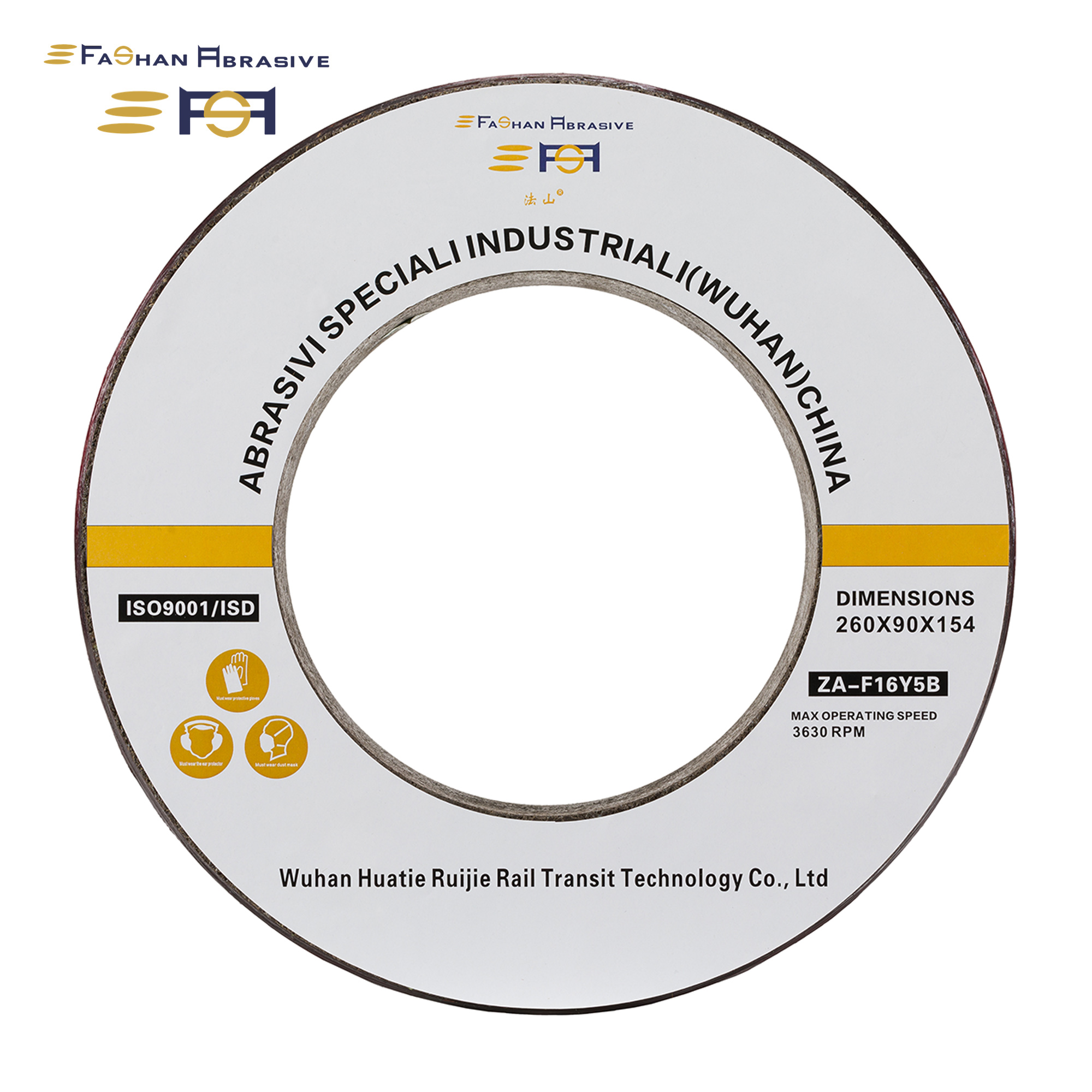 fashan rail grinding wheel for grinding train 260×90×154mm
