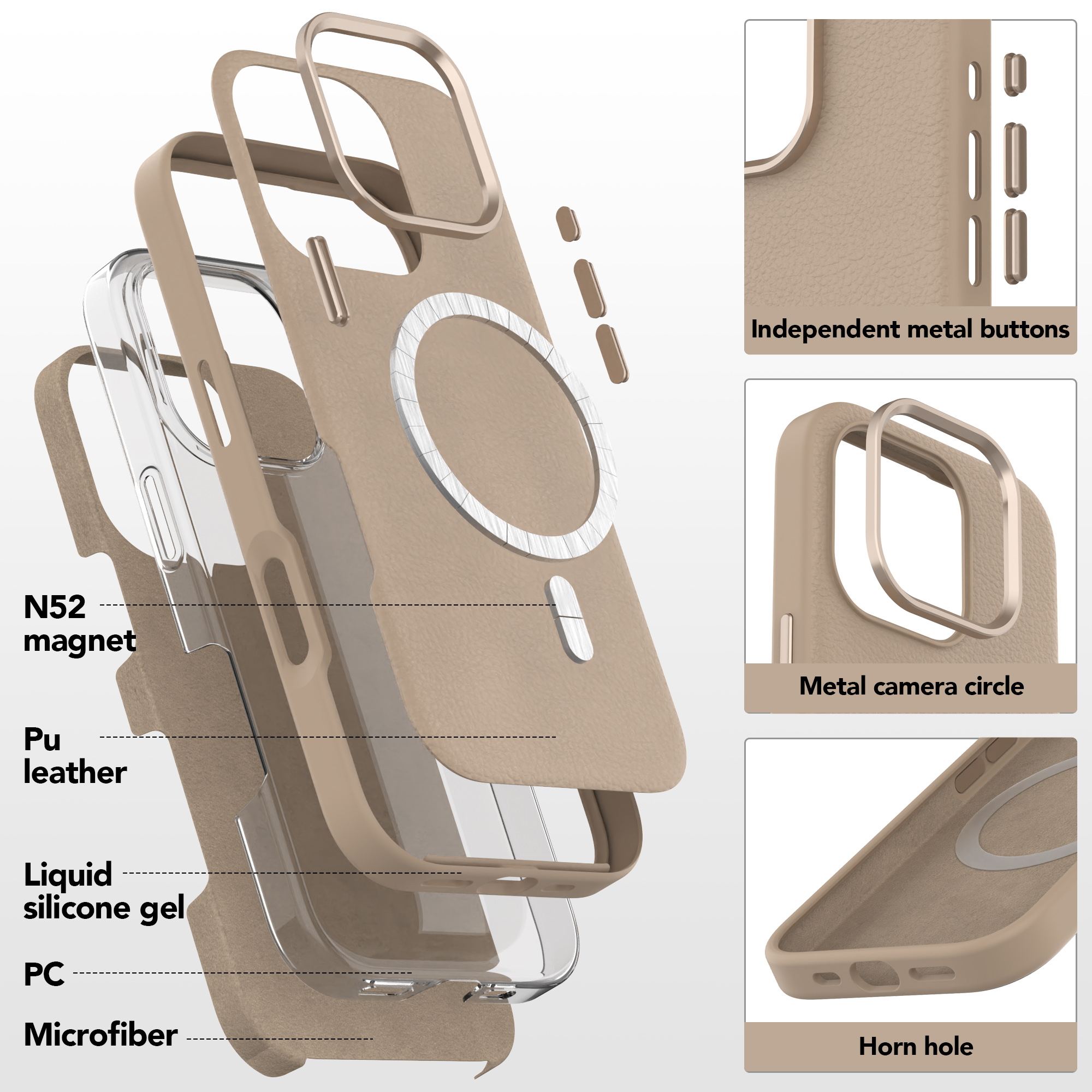 Custodia per telefono anticaduta con attrazione magnetica-2z5w