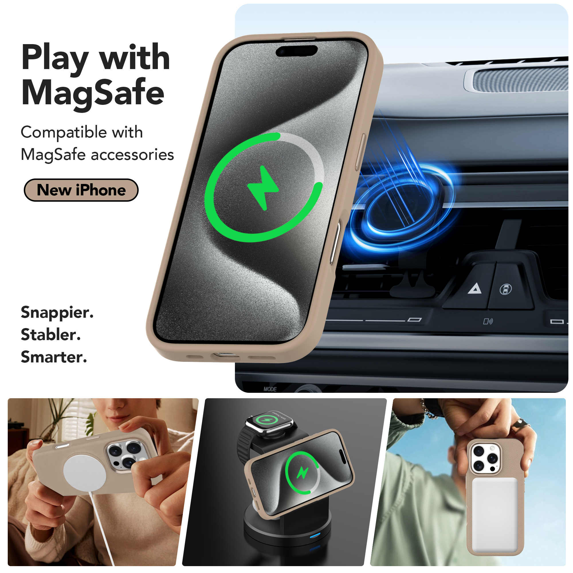 Custodia per telefono anticaduta con attrazione magnetica-313j