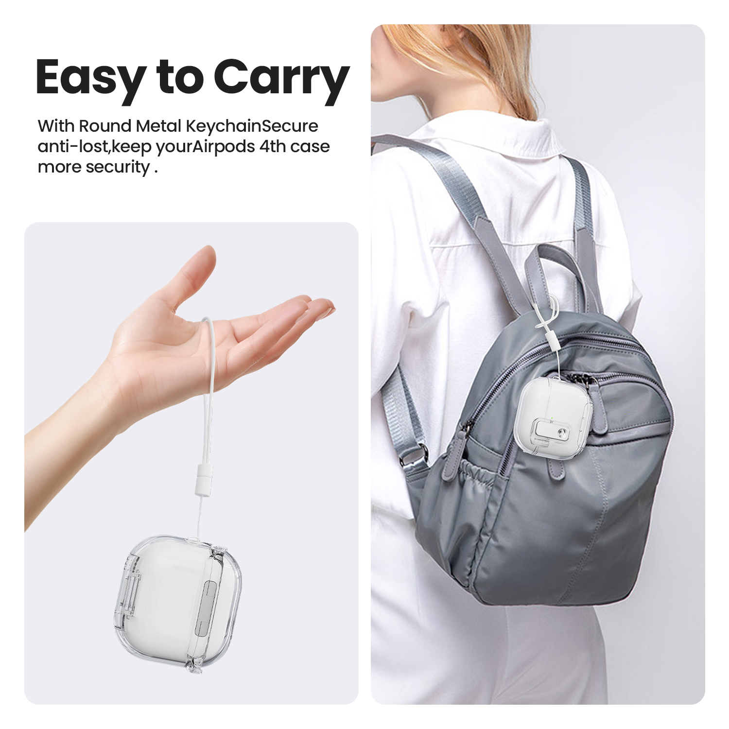 AirPods 4 Automatic Pop-Up Cover Bracket Earphone Case with Hanging Rope