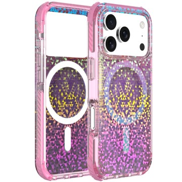 Unicorn Series Triple-Layer Protective Case with Colorful Gradient Diamond Design