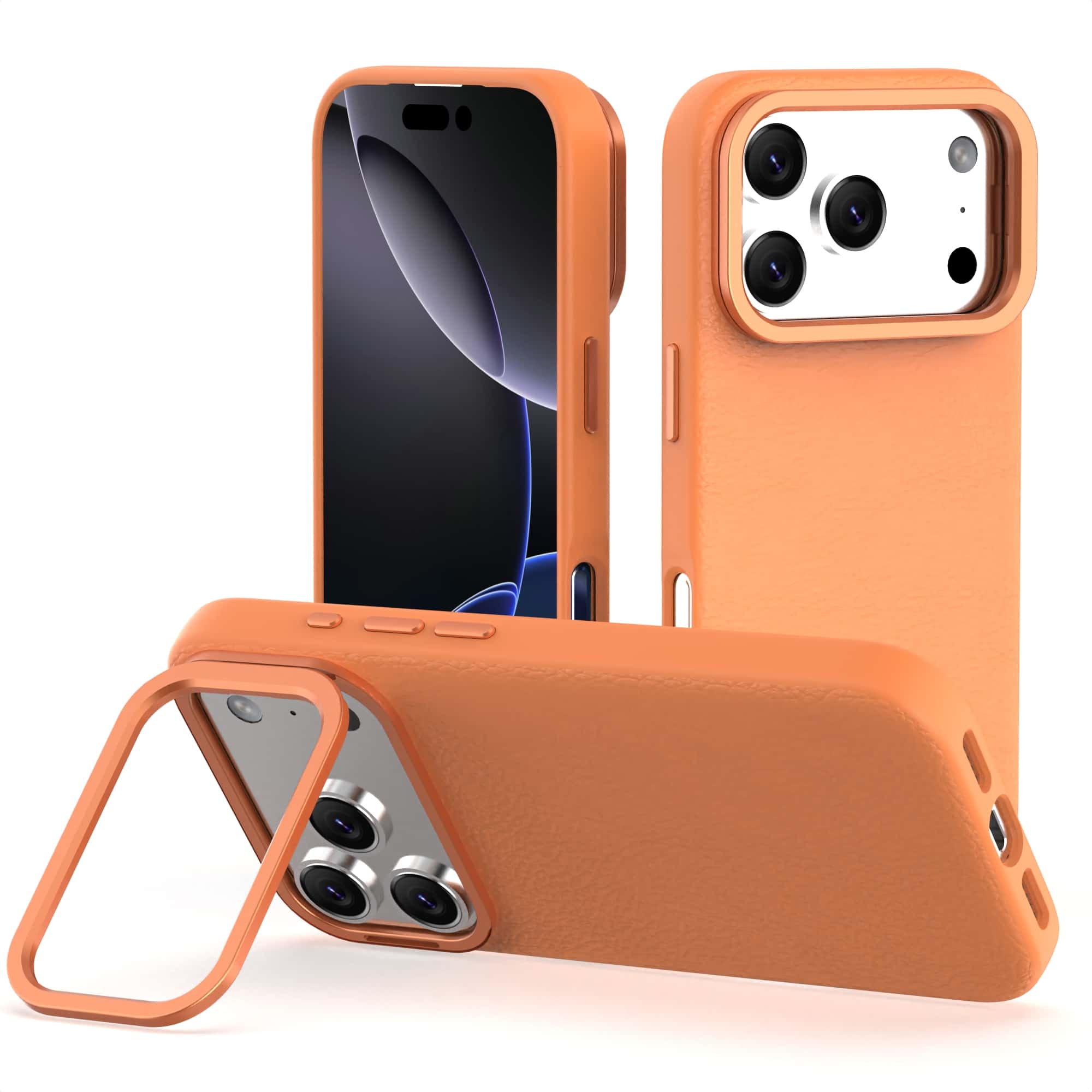 Leather-Metal iPhone 17 Case: MagSafe & 8FT Drop Protection