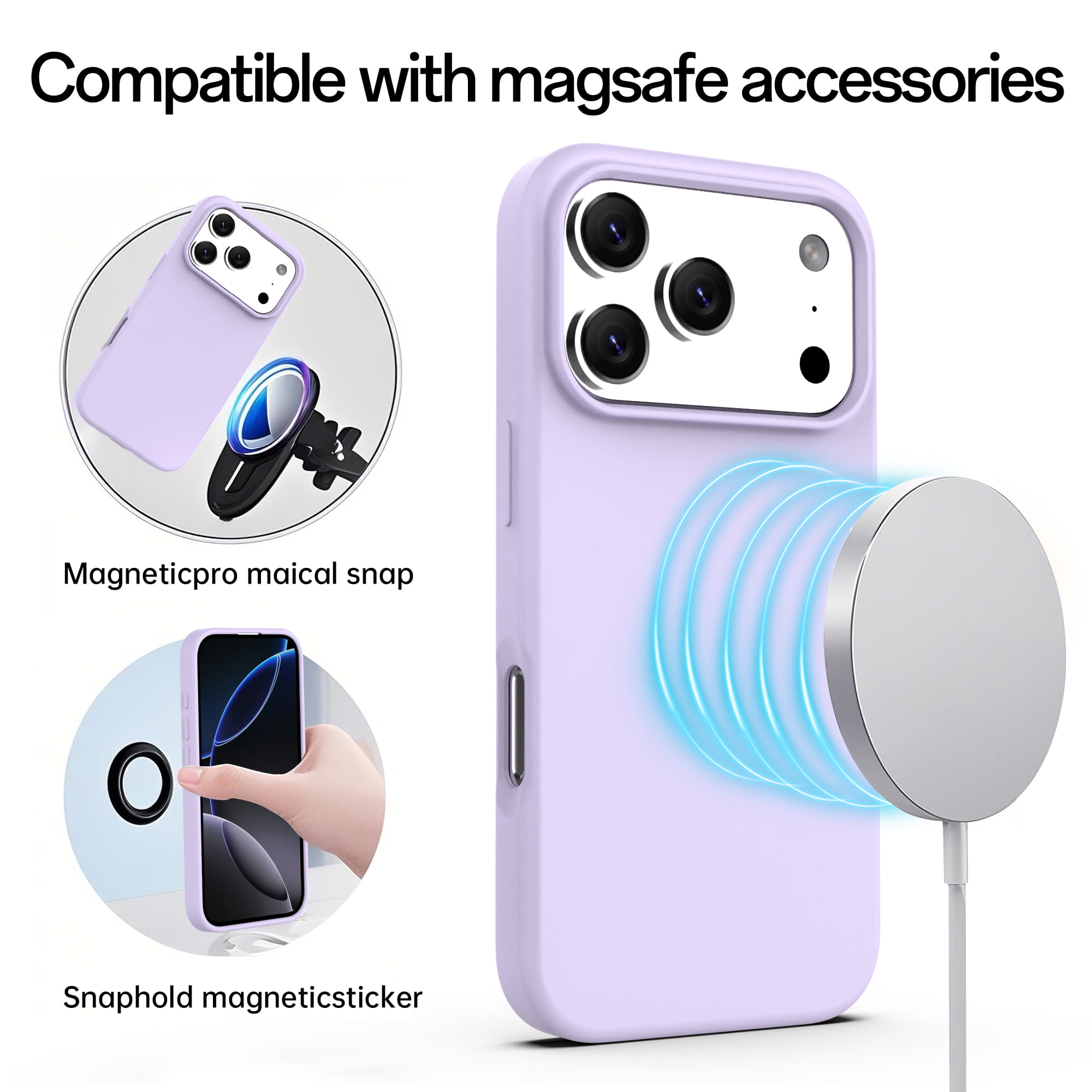 Liquid Silicone iPhone 17 Pro Max Air Case with Microfiber & MagSafe