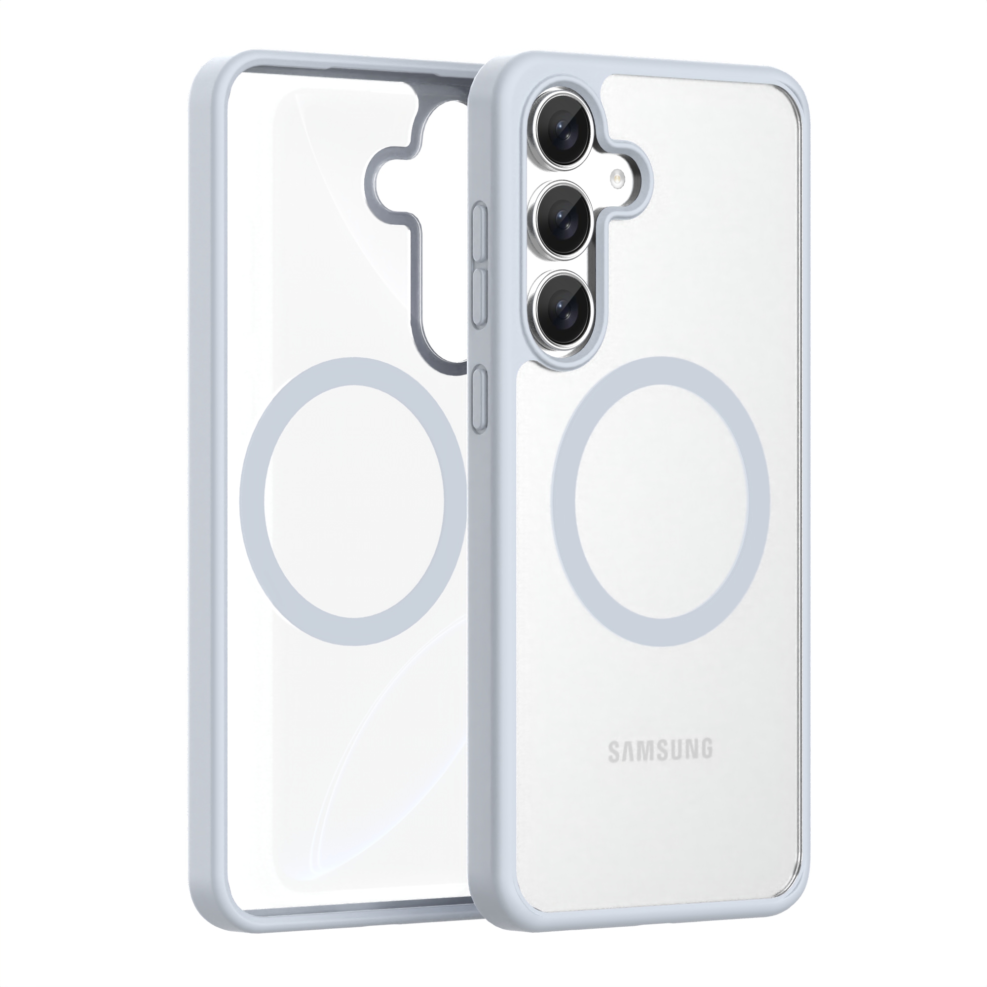 Samsung S25 Series Skin-Friendly Solid Color Bumper Clear Magnetic Phone Case