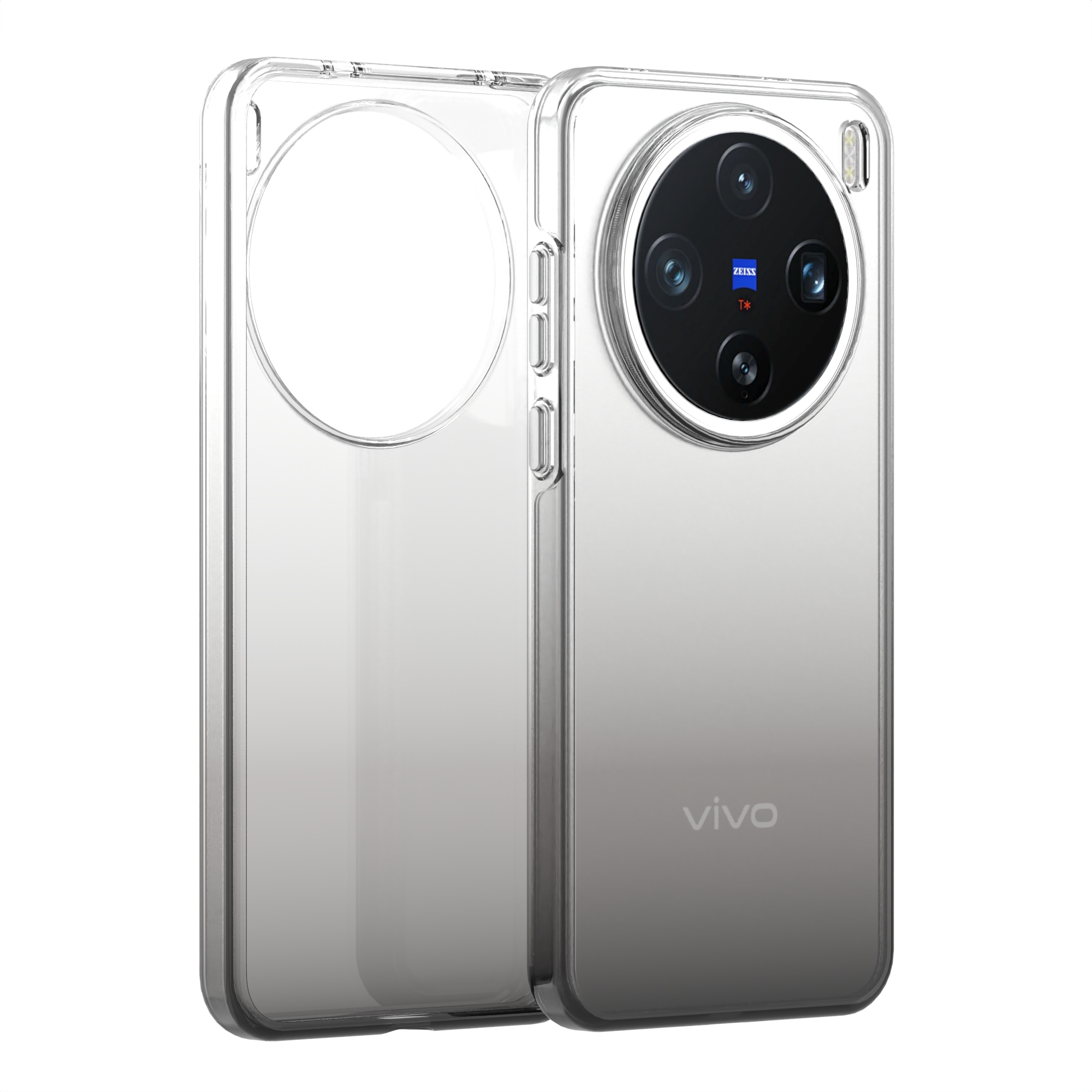 Vivo X200s Gradient Transparent UV-Hardened Case with Removable Metal Buttons
