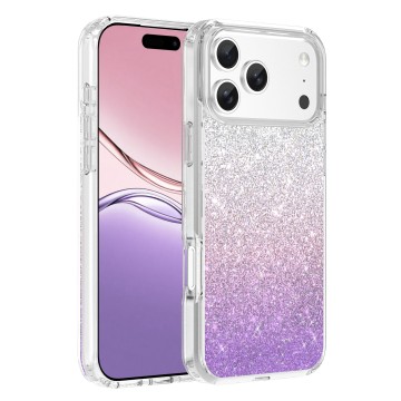 Gradient Frosted iPhone 17 Case with Rhinestone Inlay