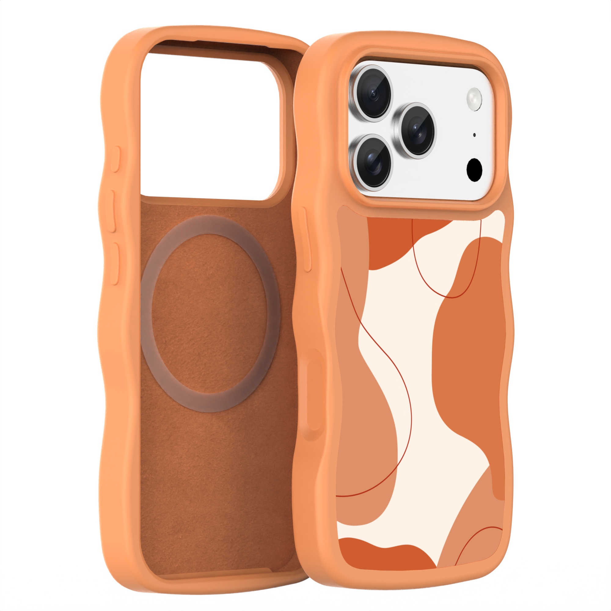 Liquid Silicone Wave-Edge Interchangeable Patches iPhone 17 Pro Max Case