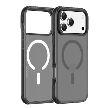 iPhone 17 Three-Material Semi-Transparent Phone Case with Detachable Buttons and Camera Ring