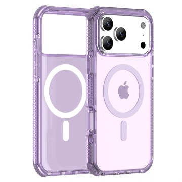 Crystal TPU Hard PC TPE Phone Case for iPhone 17 Pro-Raised Particles